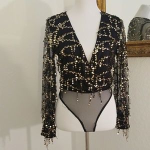 Sheer Mesh Sequin Bodysuit